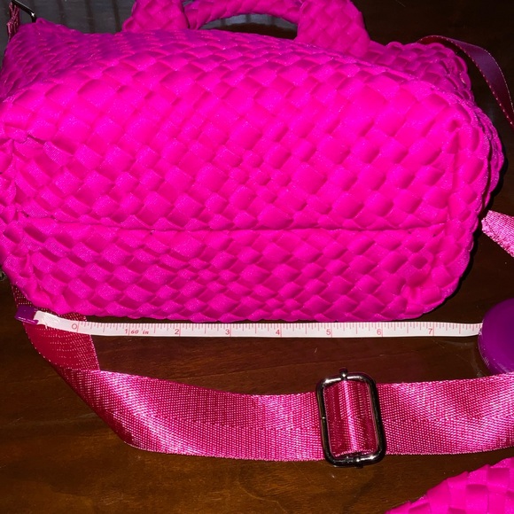 Parker & Hyde Rasberry Mini Woven Crossbody Bag with Matching Pouch. Retail $125 - Picture 6 of 11